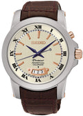 Seiko SNQ150P1 Cream & Brown Leather Men's Perpetual Calendar Watch Leather