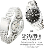 Seiko 5 Mens Automatic Watch SNXS79 with Black Dial and Silver Stainless Steel Bracelet