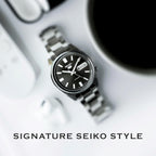 Seiko 5 Mens Automatic Watch SNXS79 with Black Dial and Silver Stainless Steel Bracelet