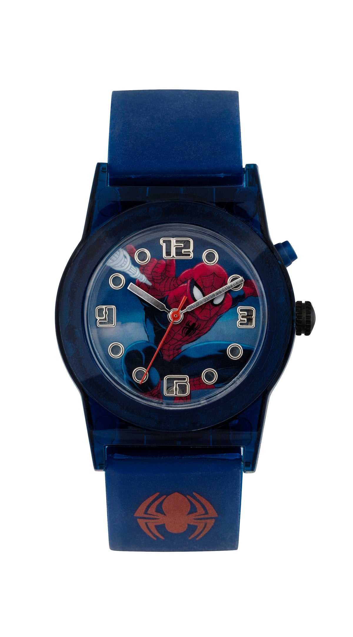 Tikkers Spiderman Light Up Kids Analogue Watch With Blue PU Strap SPD3425PH