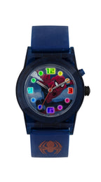 Tikkers Spiderman Light Up Kids Analogue Watch With Blue PU Strap SPD3425PH
