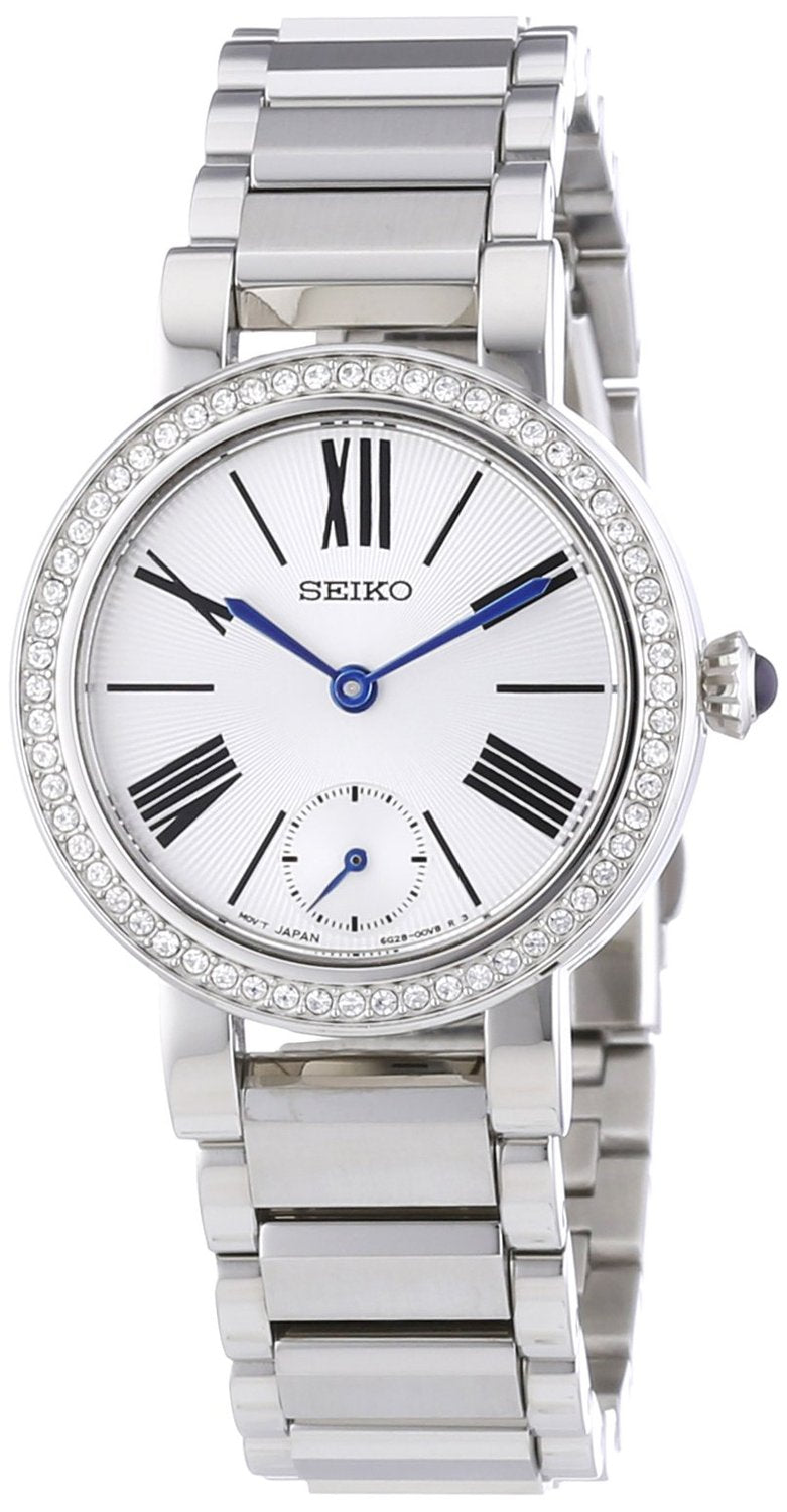 Seiko Womens White Dial Stainless Steel Bracelet Watch SRK027P1