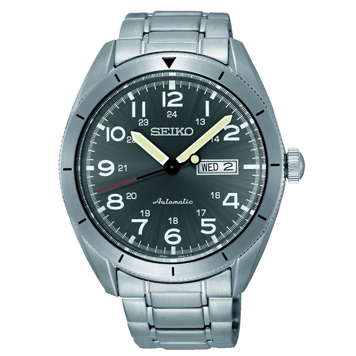 Mens Seiko Black Dial Staineless Strap Automatic Watch SRP709K1 RRP £279.00
