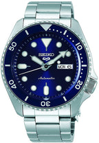 Gwyliad Strap Arian Deial Glas Awtomatig i Ddynion Seiko 5 SRPD51K1 **Wedi'i Adnewyddu**