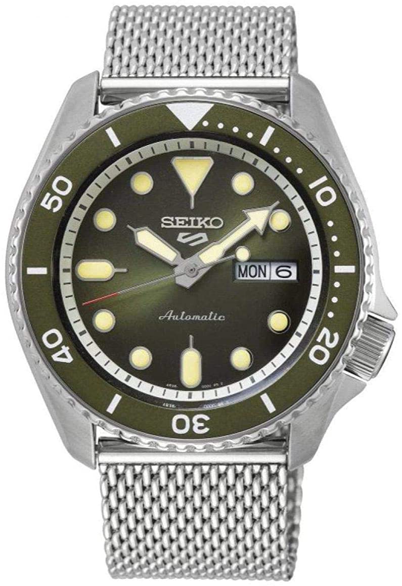 Gwylio Awtomatig Dynion Seiko 5 Sports gyda Strap Milanese SRPD75K1