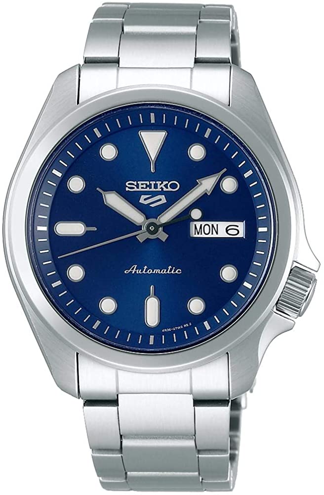 Gwylio Awtomatig Dynion Seiko 5 gyda Strap Dur Di-staen SRPE53K1