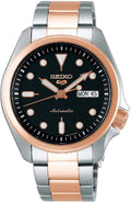 Seiko 5 Sports Mens Automatic Watch with Silver and Rose Gold Bracelet SRPE58K1