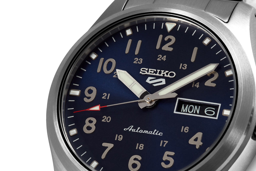 Seiko 5 Sports Gents Automatic Watch with Blue Dial and Stainless Steel Bracelet SRPG29K1