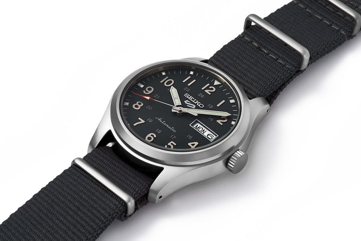 Seiko 5 Sports Gents Automatic Watch with Grey Dial and Grey Nylon Strap SRPG31K1