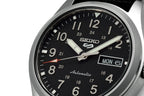 Seiko 5 Sports Gents Automatic Watch with Black Dial and Black Nylon Strap SRPG37K1