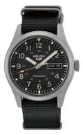Seiko 5 Sports Gents Automatic Watch with Black Dial and Black Nylon Strap SRPG37K1
