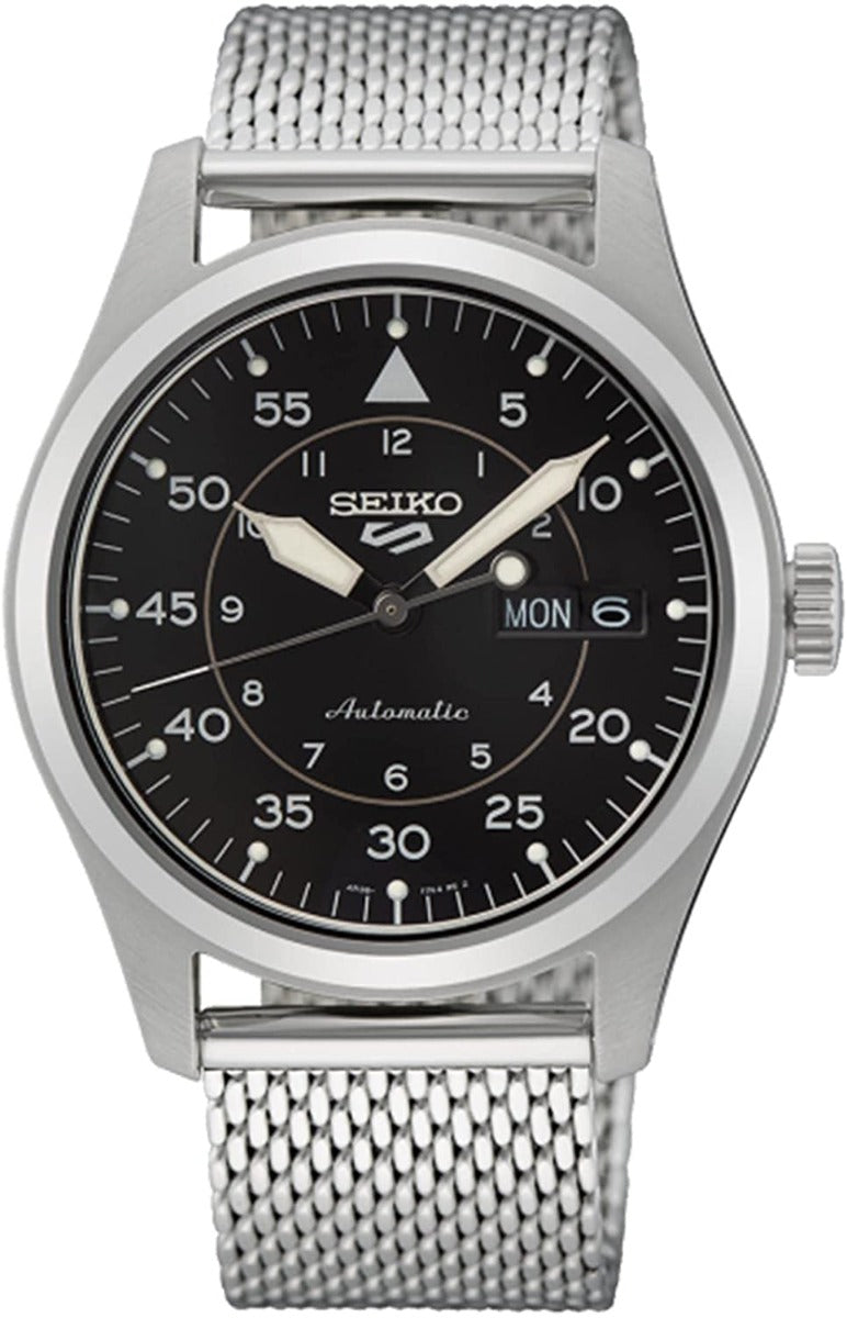 Seiko 5 Sports Military Flieger Automatic Watch with Milanese Strap SRPH23K1