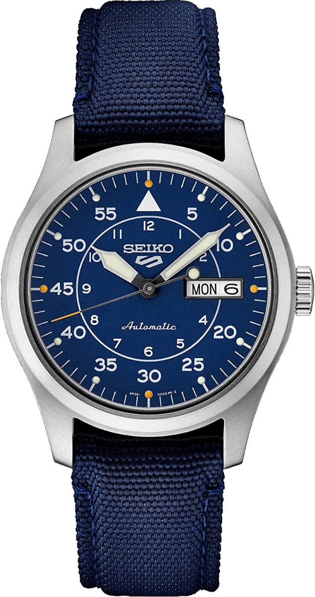 Seiko 5 Sports Military Flieger Automatic Watch with Blue Nato Strap SRPH31K1