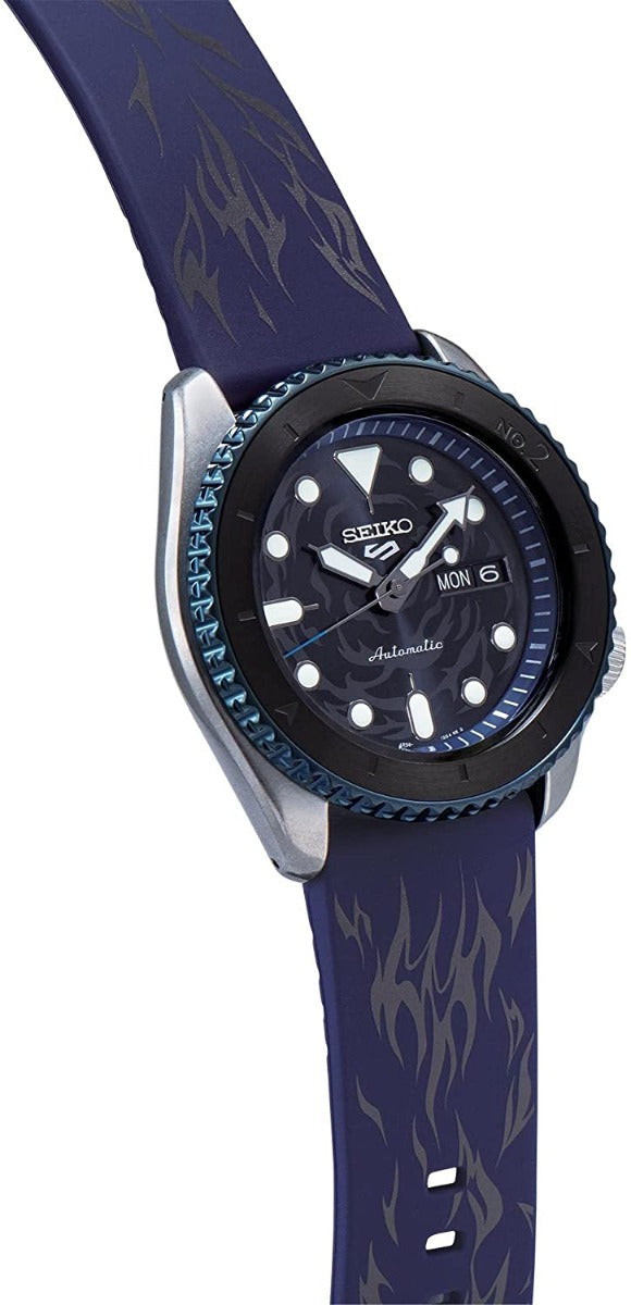 Seiko 5 Sports One Piece ‘Sabo’ Automatic Watch with Blue Dial and Blue Silicone Strap SRPH71K1