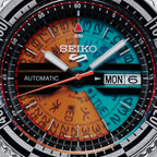 Seiko 5 Sports Kosuke Kawamura Limited Edition Mens Watch with Orange/Blue Dial and Stainless Steel Bracelet SRPJ41K1