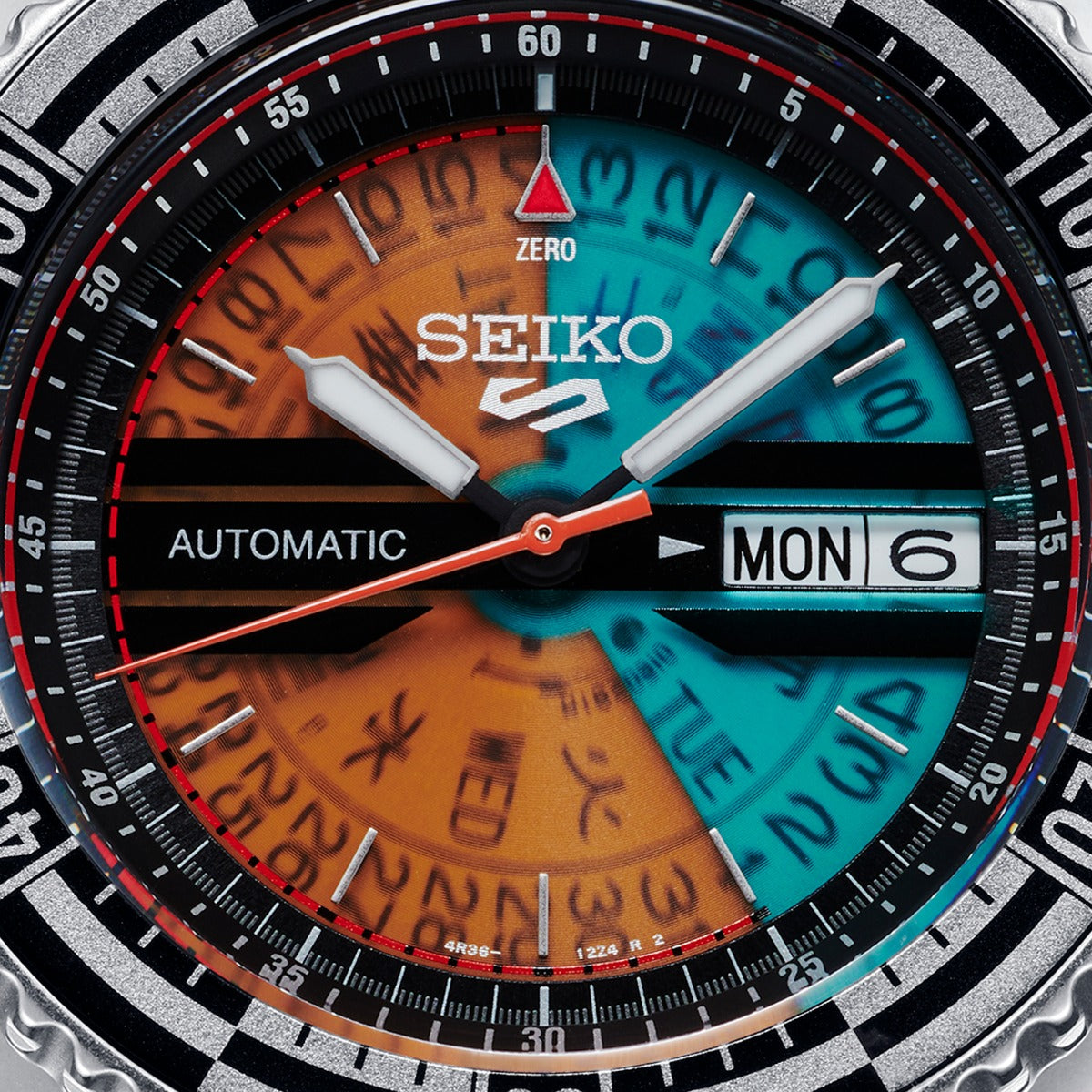 Seiko 5 Sports Kosuke Kawamura Limited Edition Mens Watch with Orange/Blue Dial and Stainless Steel Bracelet SRPJ41K1