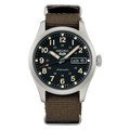 Seiko 5 Green zone Midfield Men's Automatic Watch with Black Dial and Green Nylon Strap SRPJ85K1