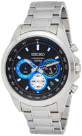 Gwylio Chronograph Cwarts Dynion Seiko gyda Breichled Dur Di-staen SSB243P1