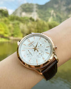 Seiko Men's Chronograph Watch with Brown Leather Strap SSB342P1