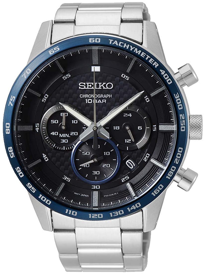 Gwyliad Croniclwr Dynion Seiko gyda Strap Dur Di-staen SSB357P1
