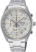 Gwylio Cronograff Dynion Seiko gyda Breichled Dur Di-staen SSB375P1