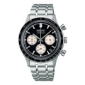 Seiko Racing Sports Mens Chronograph Watch with Black Dial and Silver Bracelet SSB479P1