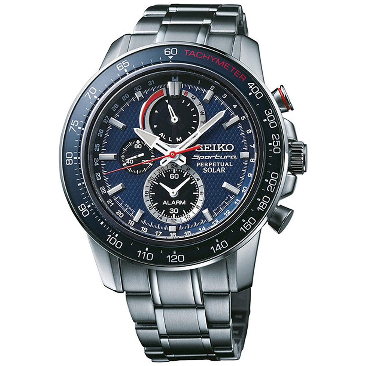 Seiko Sportura Mens Solar Perpetual Watch SSC355P1