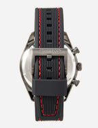 Seiko Mens Solar Chronograph Watch with Black Dial and Black Silicone Strap SSC777P1