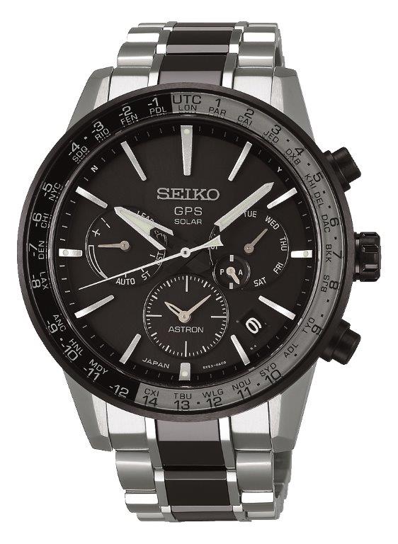 Seiko Astron Solar GPS Titanium World Time Mens Watch SSH011J1