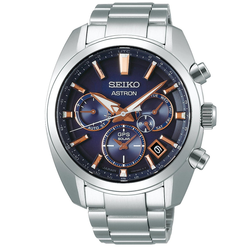 Seiko Astron GPS Solar Men’s Watch with Blue Dial & Silver Bracelet SSH049J1