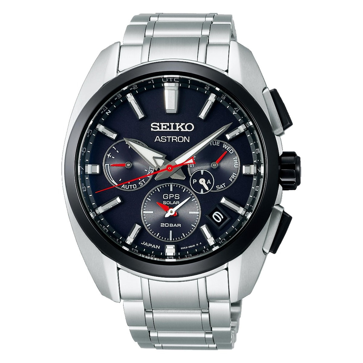 Seiko Astron Mens GPS Solar Watch with Black Dial and Titanium Strap SSH103J1