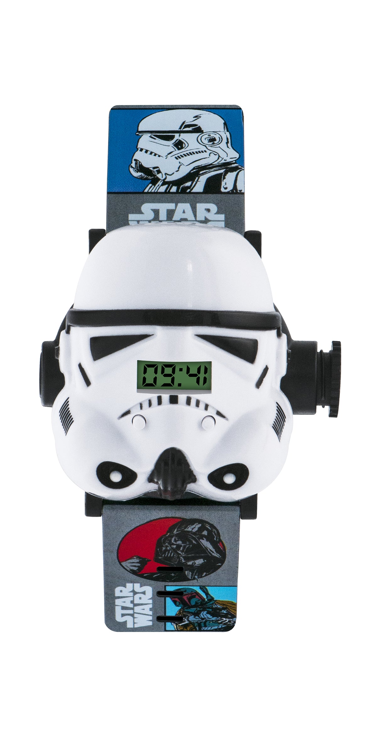 Tikkers Star Wars Storm Trooper Character Projector Kids Watch With Digital Display And White Silicon Strap STM3429