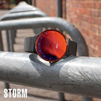 Storm Pylo Slate Red Gwyliadur Dynion gyda Deial Coch a Strap Du 47551/SL/R