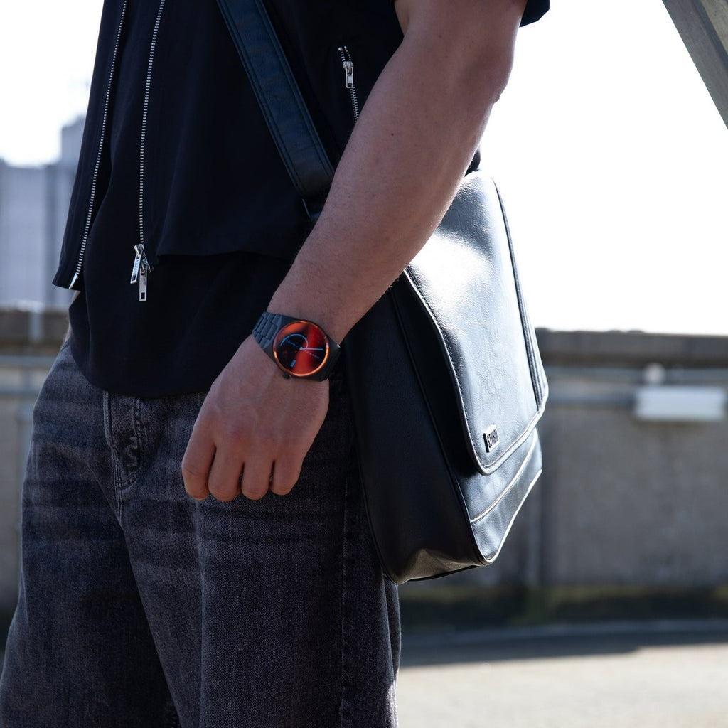 Storm Fibon-X Mens Watch with Red Dial and Grey Strap 47444/SL/R