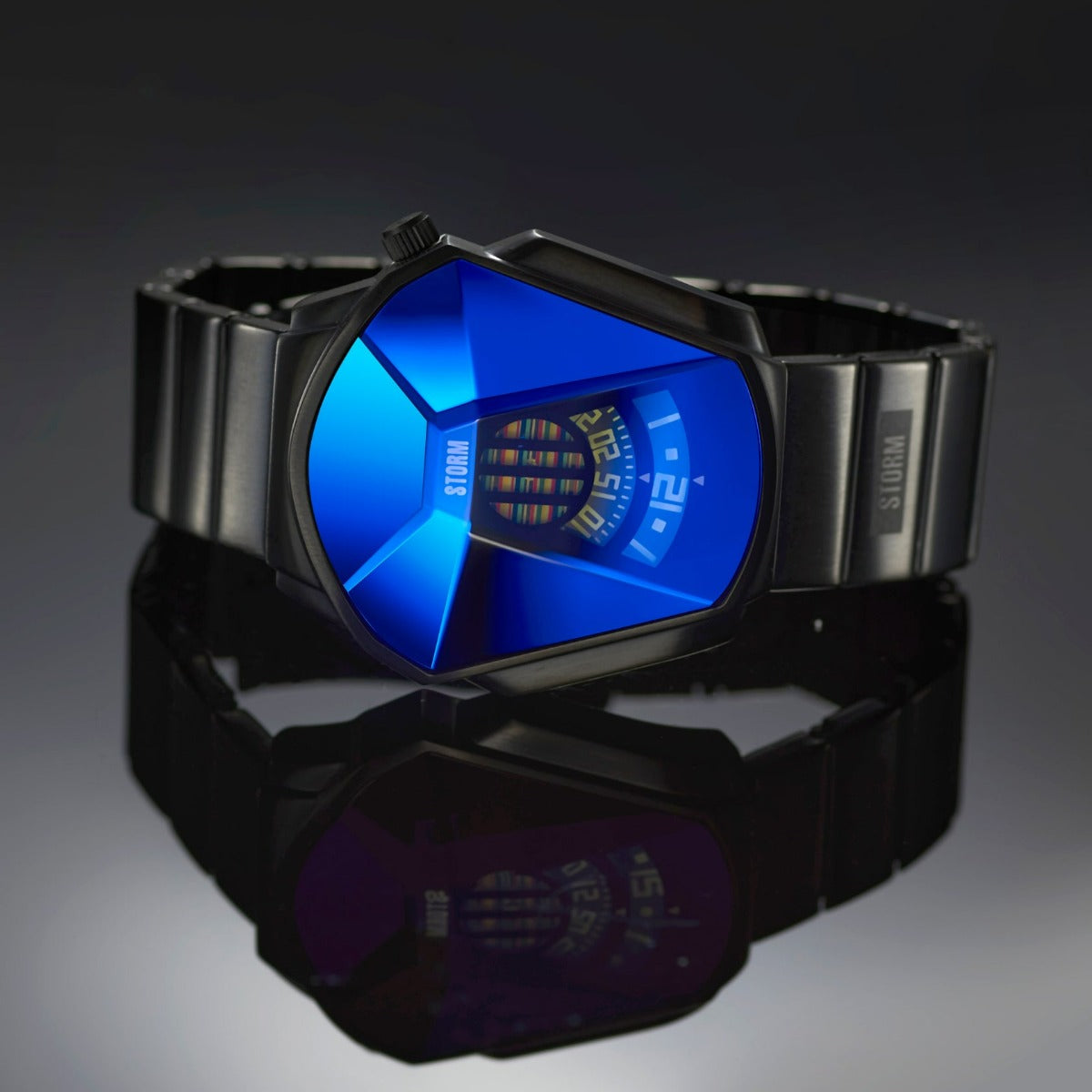 Storm Darth Mens Watch with Blue Dial and Grey Strap 47001/SL/B