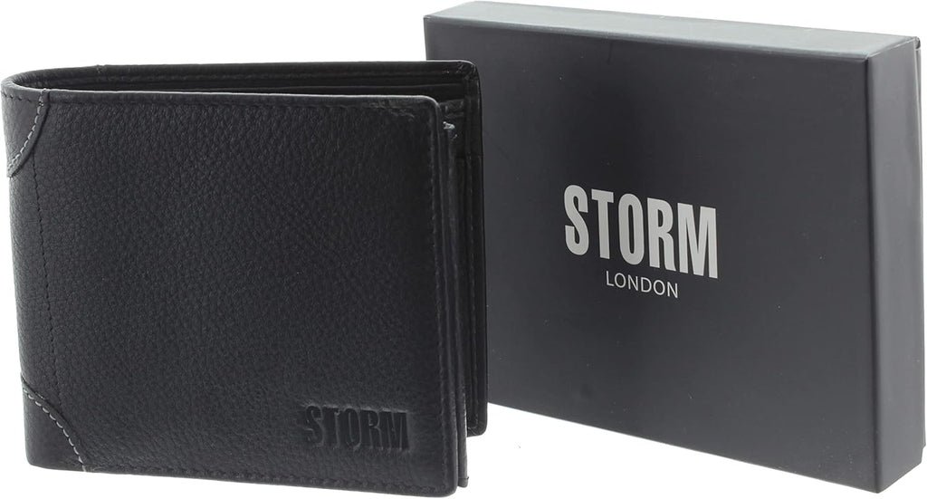 Storm Drago Mens Black Leather Wallet