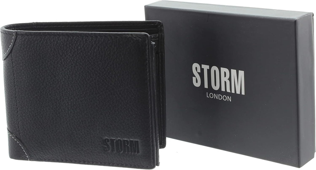 Storm Drago Mens Black Leather Wallet