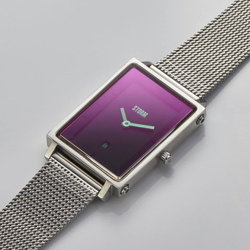 STORM Issimo Lazer Purple Ladies Watch with Purple Dial and Silver Milanese Strap 47489/P