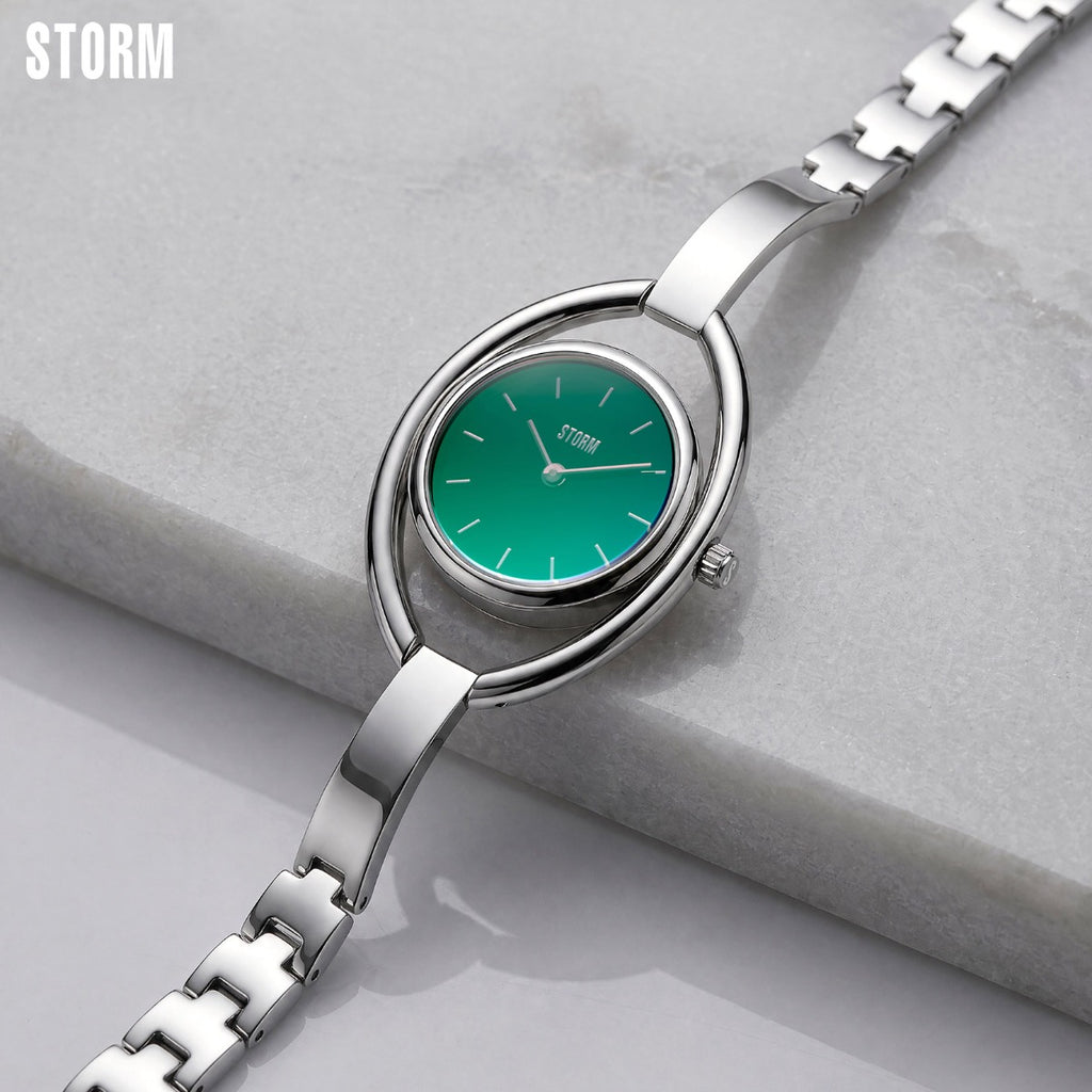 Storm Orlena Lazer Green Ladies Watch with Green Dial and Silver Bracelet 47563/GN