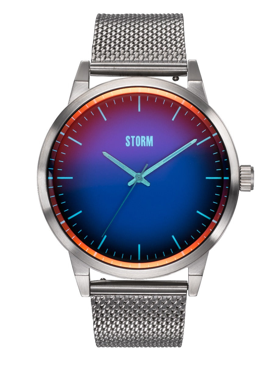 Mens STORM Styro Lazer Blue Watch with Blue Dial and Silver Milanese Strap 47487/LB