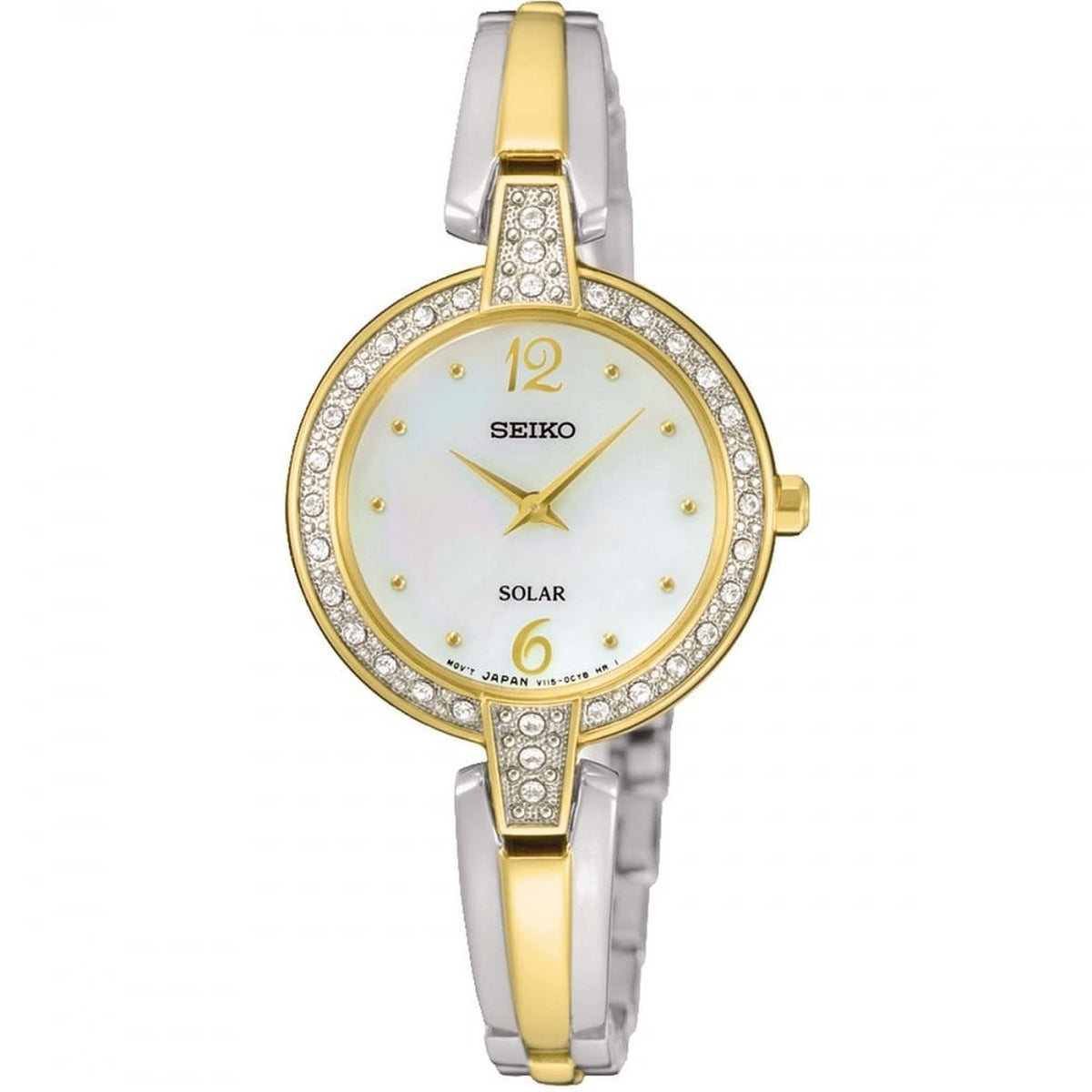 Seiko Womens Solar Two Tone Stainless Steel Watch SUP288P9