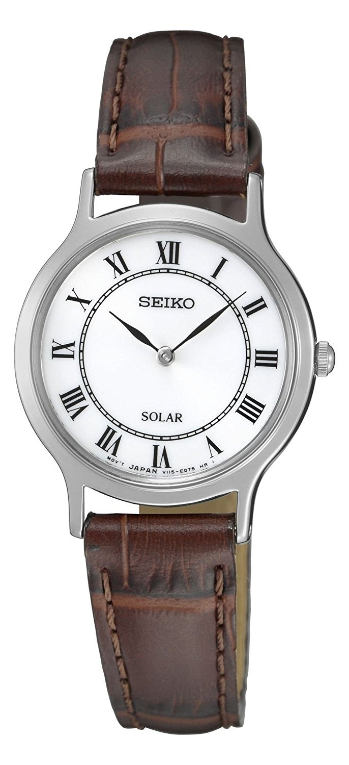 Ladies Seiko Brown Laether Solar Watch SUP303P1 RRP £139