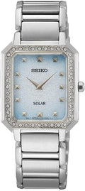 Seiko Ladies Solar Watch with Blue Dial and Silver Stainless Steel Strap SUP443P1