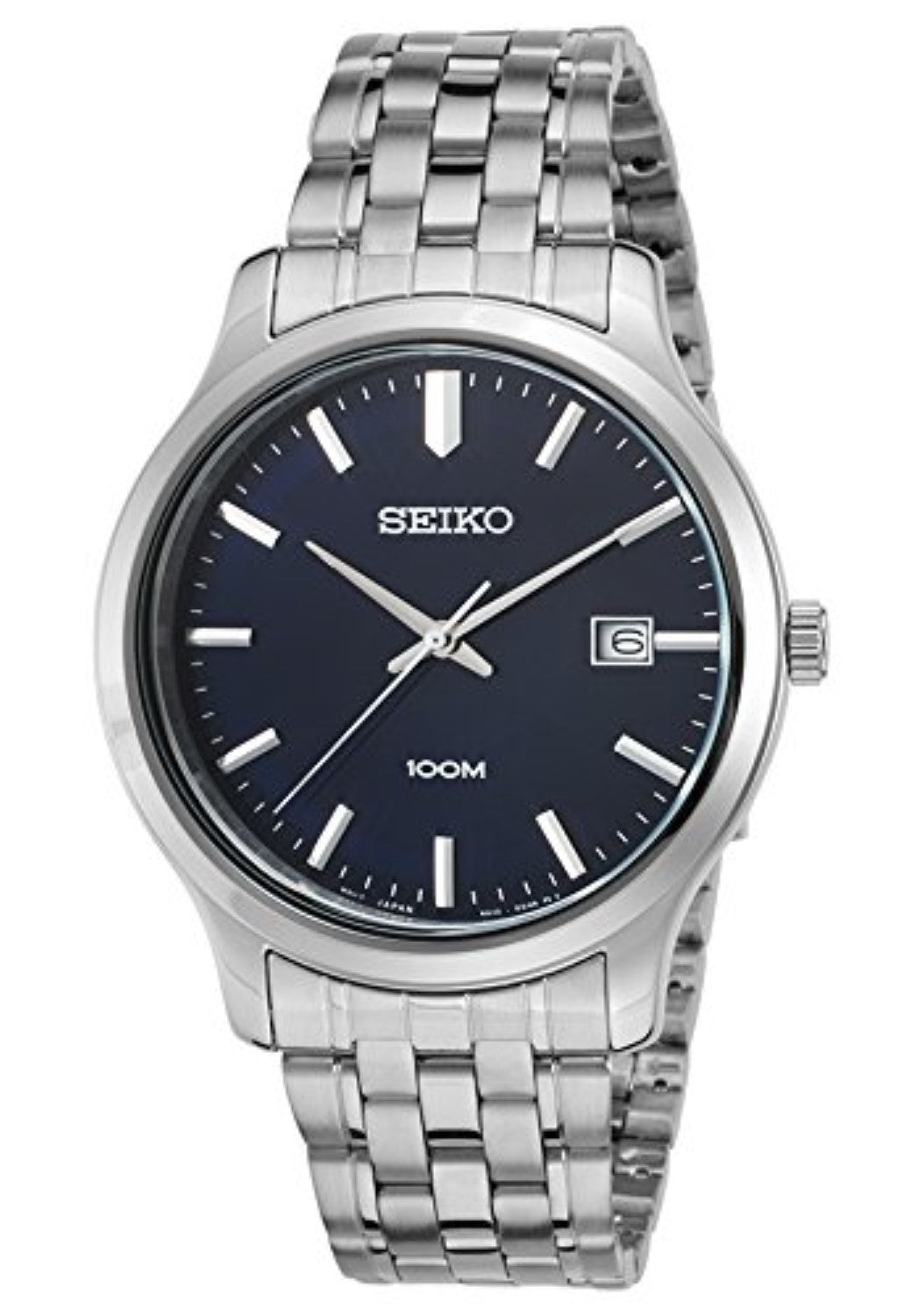 Seiko Mens Silver Stainless Steel Date Watch SUR143P1