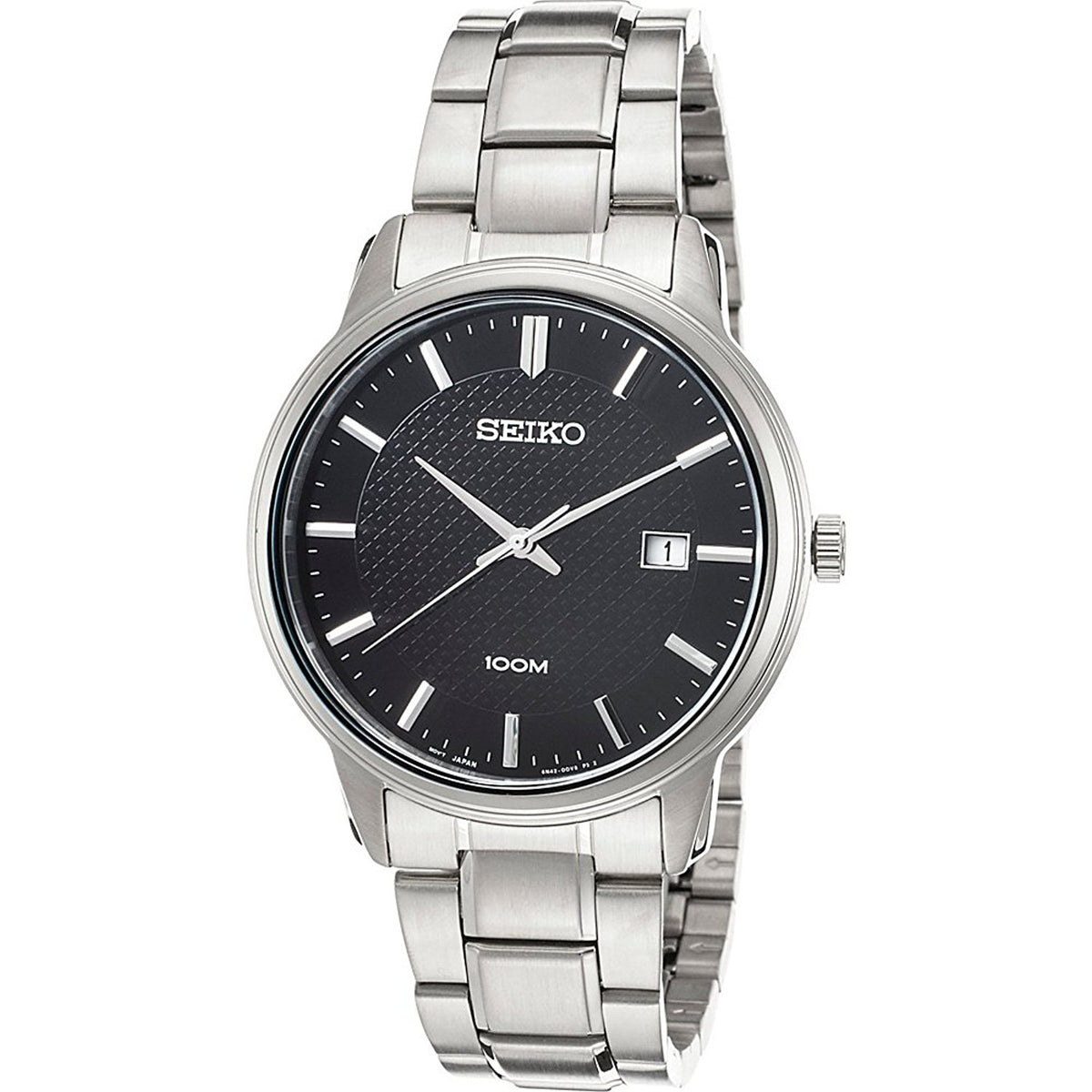 Seiko Mens Silver Stainless Steel Date Watch SUR195P1