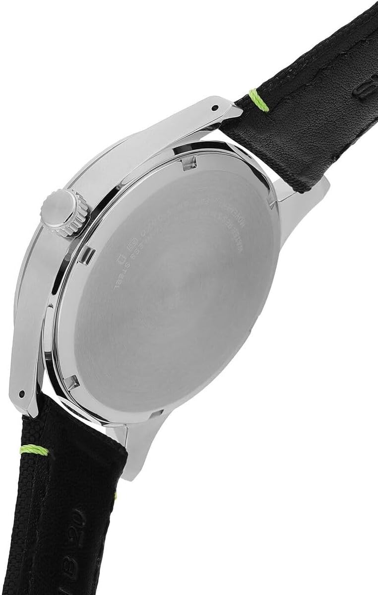 Seiko Mens Watch with Black Dial & Black Leather Strap SUR517P1