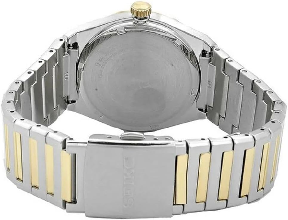 Seiko Mens Watch with White Dial & Two Tone Bracelet SUR558P1