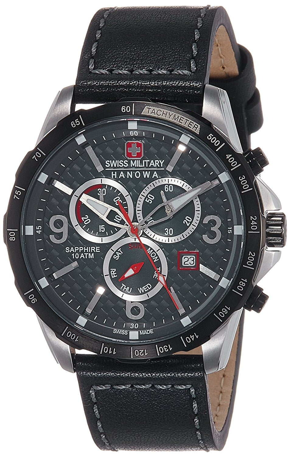 Swiss Military Ace Mens Watch with Black Leather Strap 6-4251.33.001