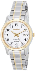 Gwylio Merched Seiko gyda Deial Gwyn a Strap Arian SXDG90P1
