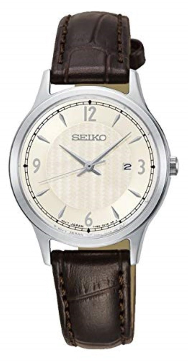 Seiko Ladies Analogue Quartz Watch With Brown Leather Strap SXDG95P1